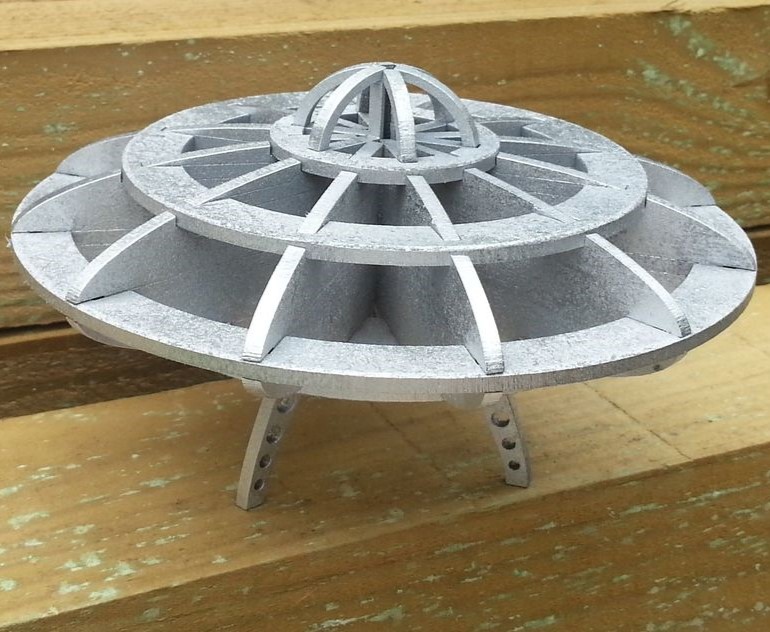 Laser Cut Flying Saucer 3D Puzzle Free Vector