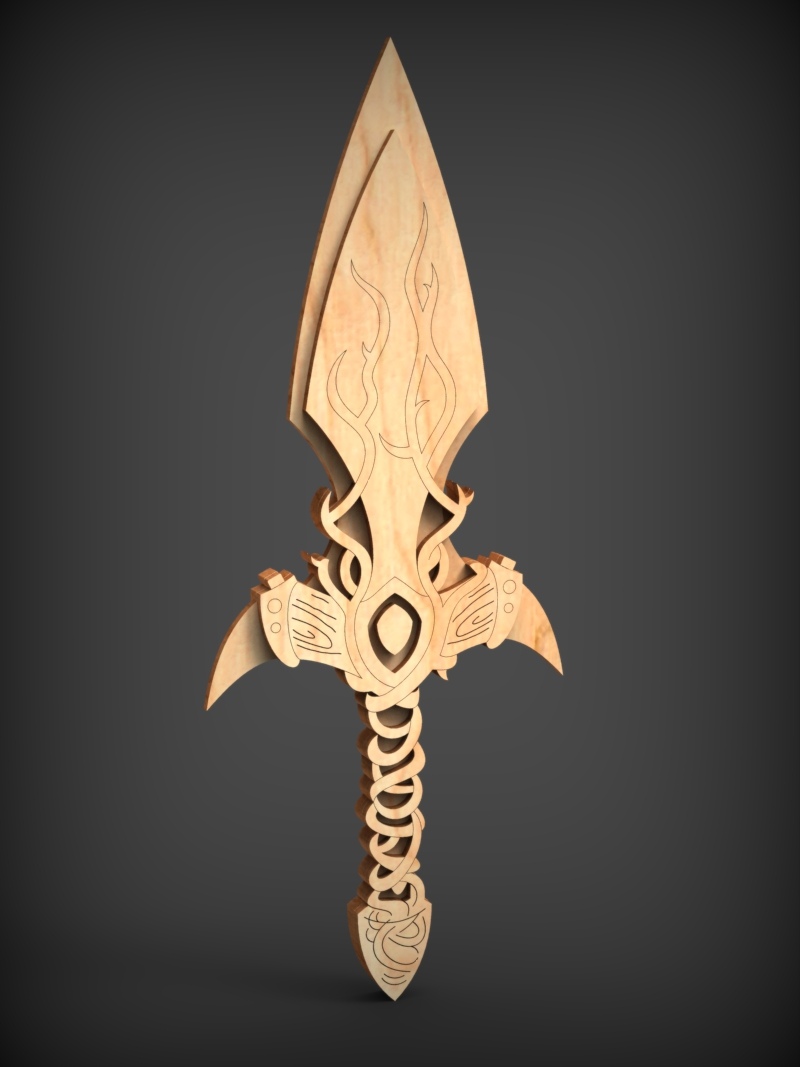 Laser Cut Druid Sword Free Vector