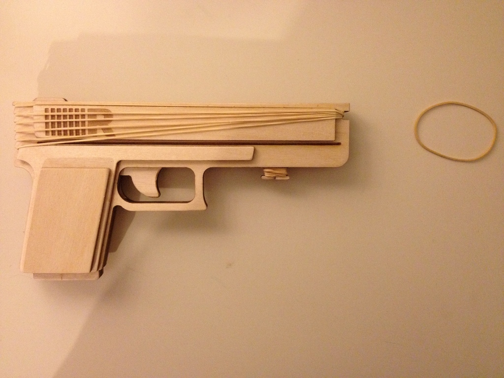 Laser Cut Rubberband Gun Free Vector