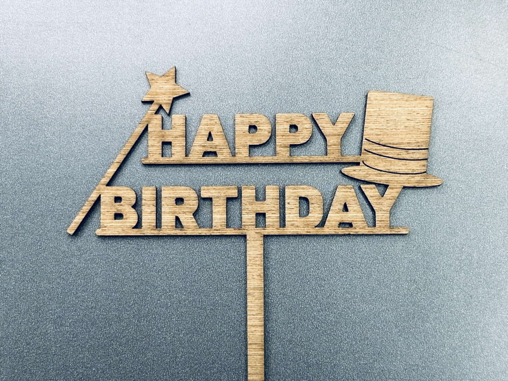 Laser Cut Magician Cake Topper Free Vector