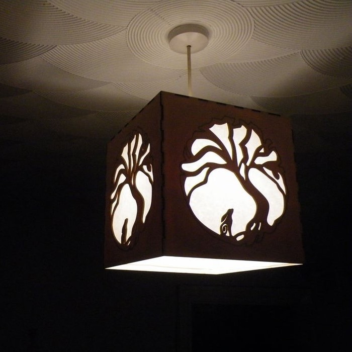 Laser Cut Moon Rabbit Ceiling Lamp DXF File