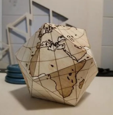 Laser Cut Engrave Dymaxion Globe SVG File