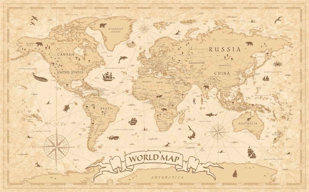 Laser Cut Engraved World Map Wall Decor Free Vector