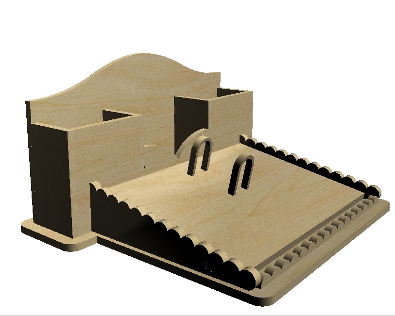 Laser Cut Wooden Desk Organizer DXF File