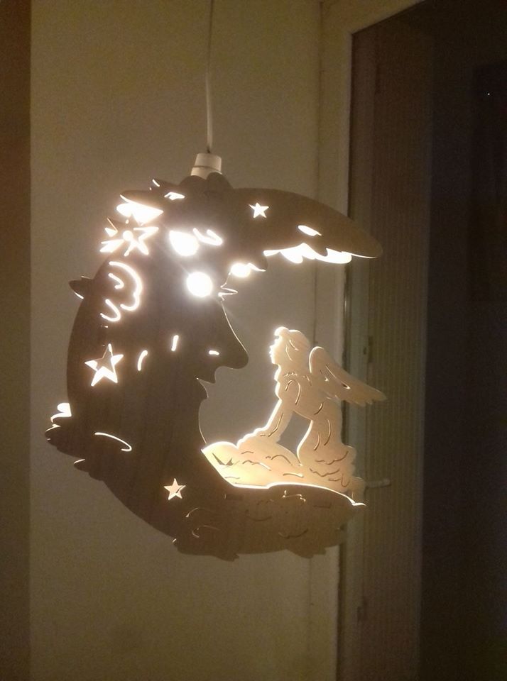 Laser Cut Fairy Moon Lamp Night Light DXF File