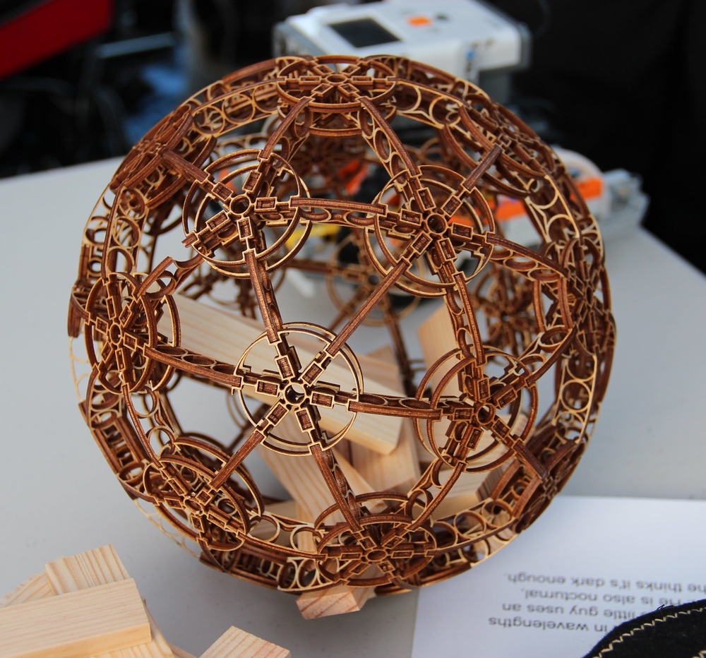 Laser Cut Wooden Decorative Sphere Free Vector