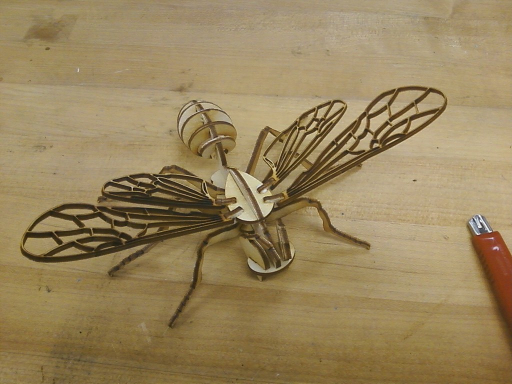 Laser Cut Bee 3D Puzzle 3mm Free Vector