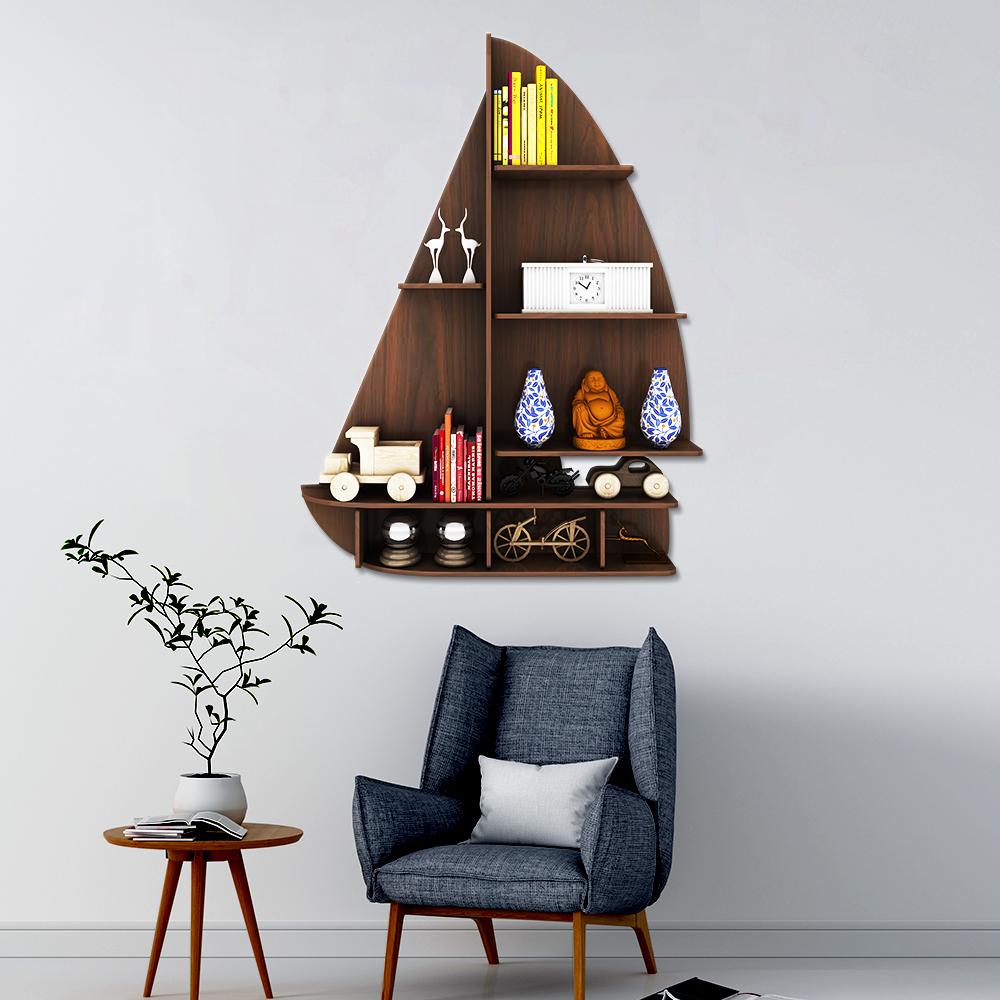 Laser Cut Boat Shelf Home Decor Ship Wooden Wall Shelf Free Vector