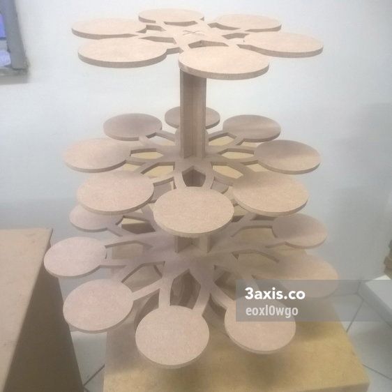 Laser Cut Party Cupcake Stand DXF File