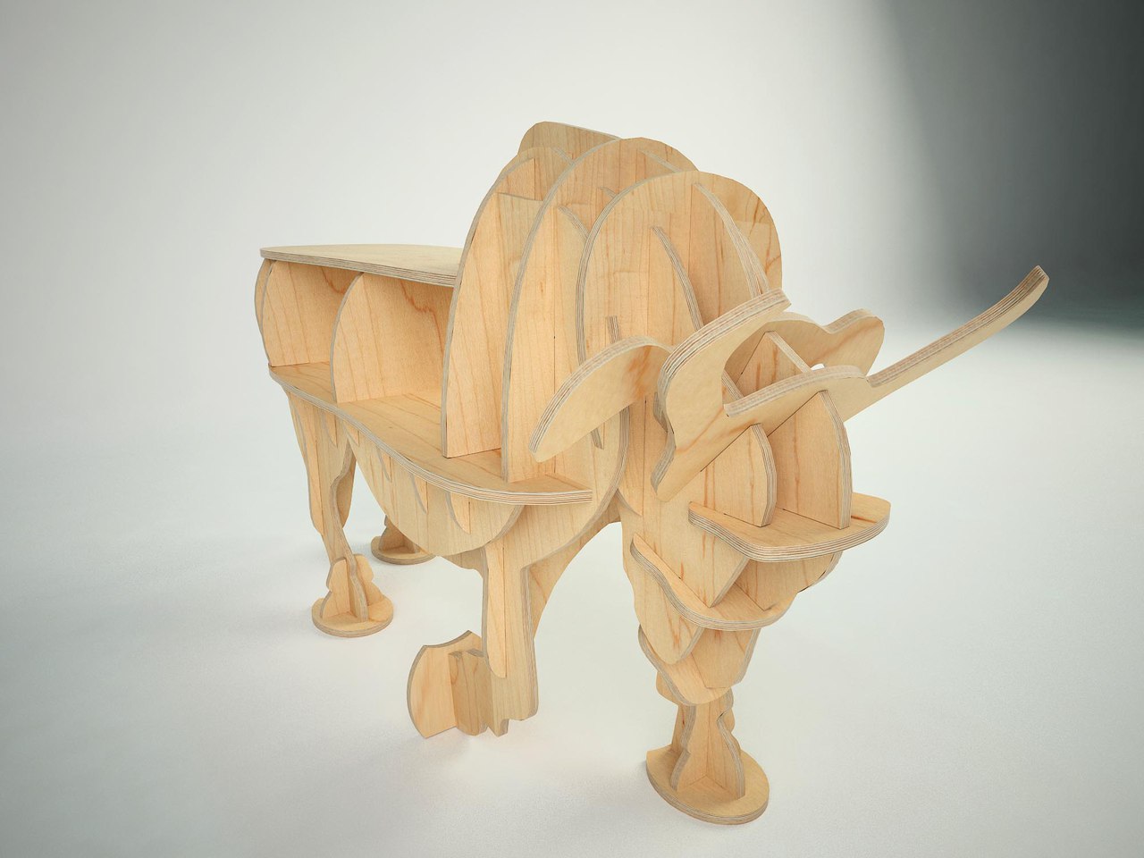 Laser Cut Bull 3D Wooden Puzzle Free Vector