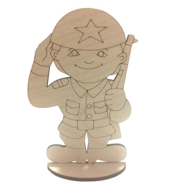 Laser Cut Standing Soldier Table Decoration Free Vector