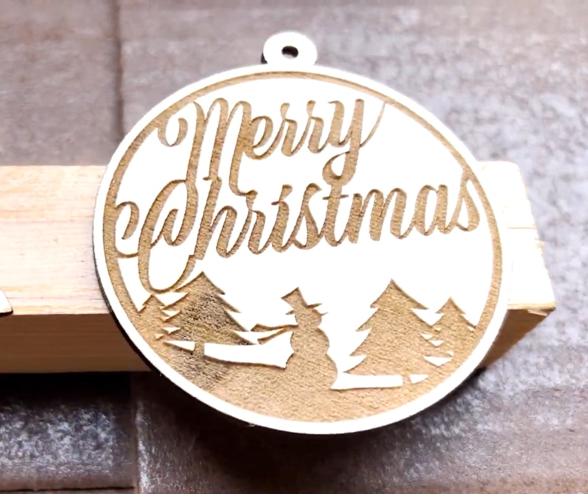 Laser Cut Merry Christmas Ornament SVG File