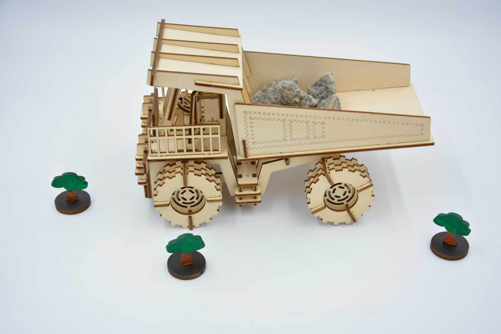 Laser Cut Mining Truck Free Vector