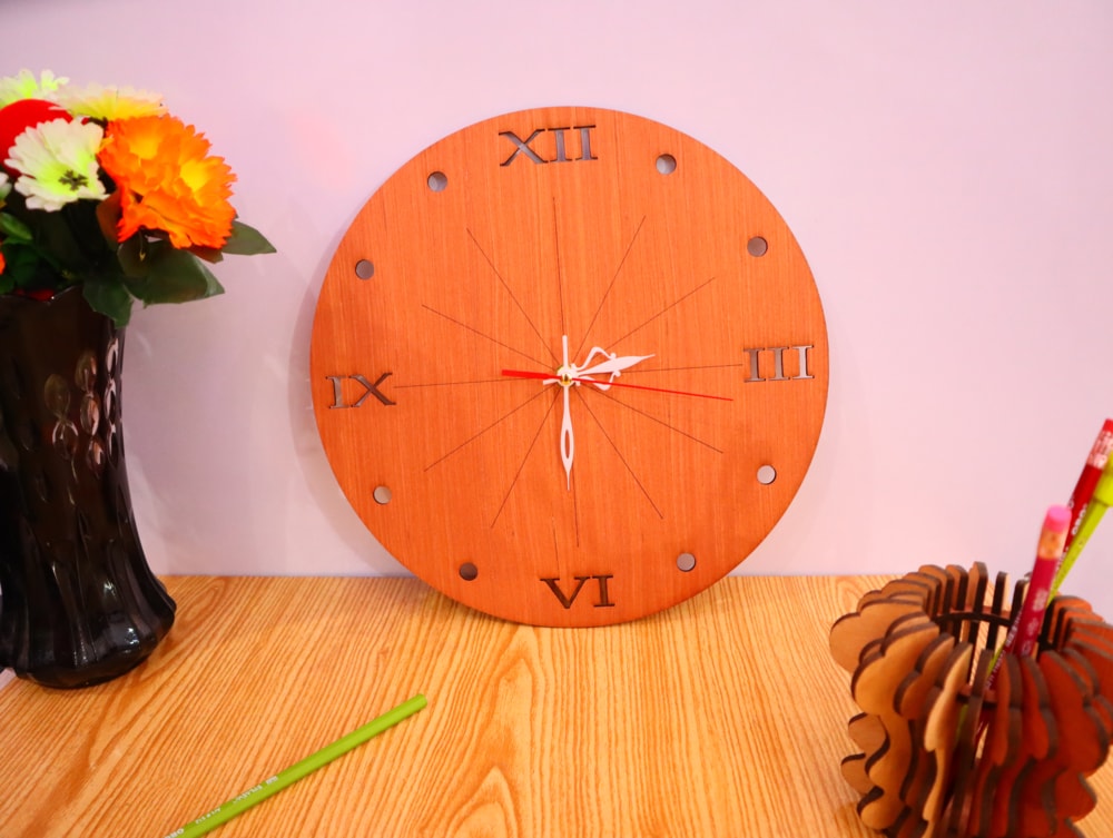 Laser Cut Minimalist Wall Clock DXF File