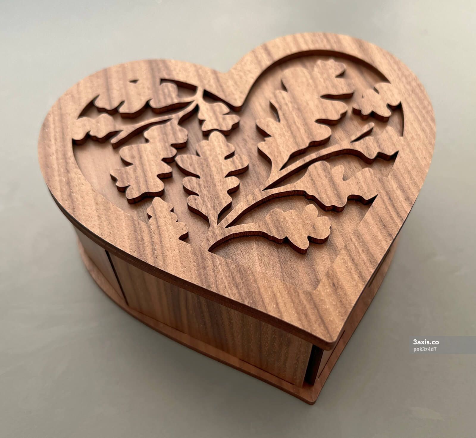 Laser Cut Heart Shaped Jewelry Box SVG File