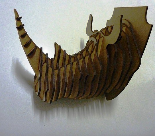 Laser Cut Rhino Head Wall Decor Free Vector
