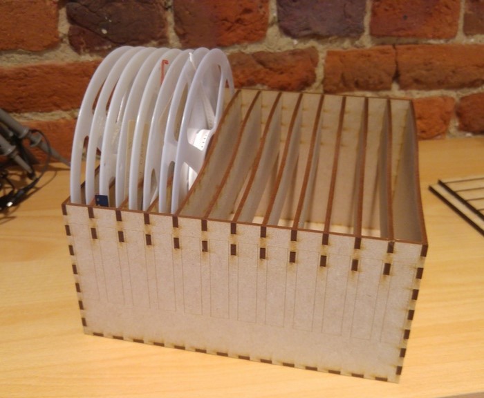 Laser Cut Reel Storage 7 IN 12 Slots SVG File