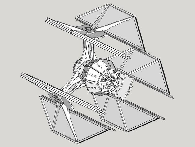 Laser Cut Star Wars TIE Defender Free Vector